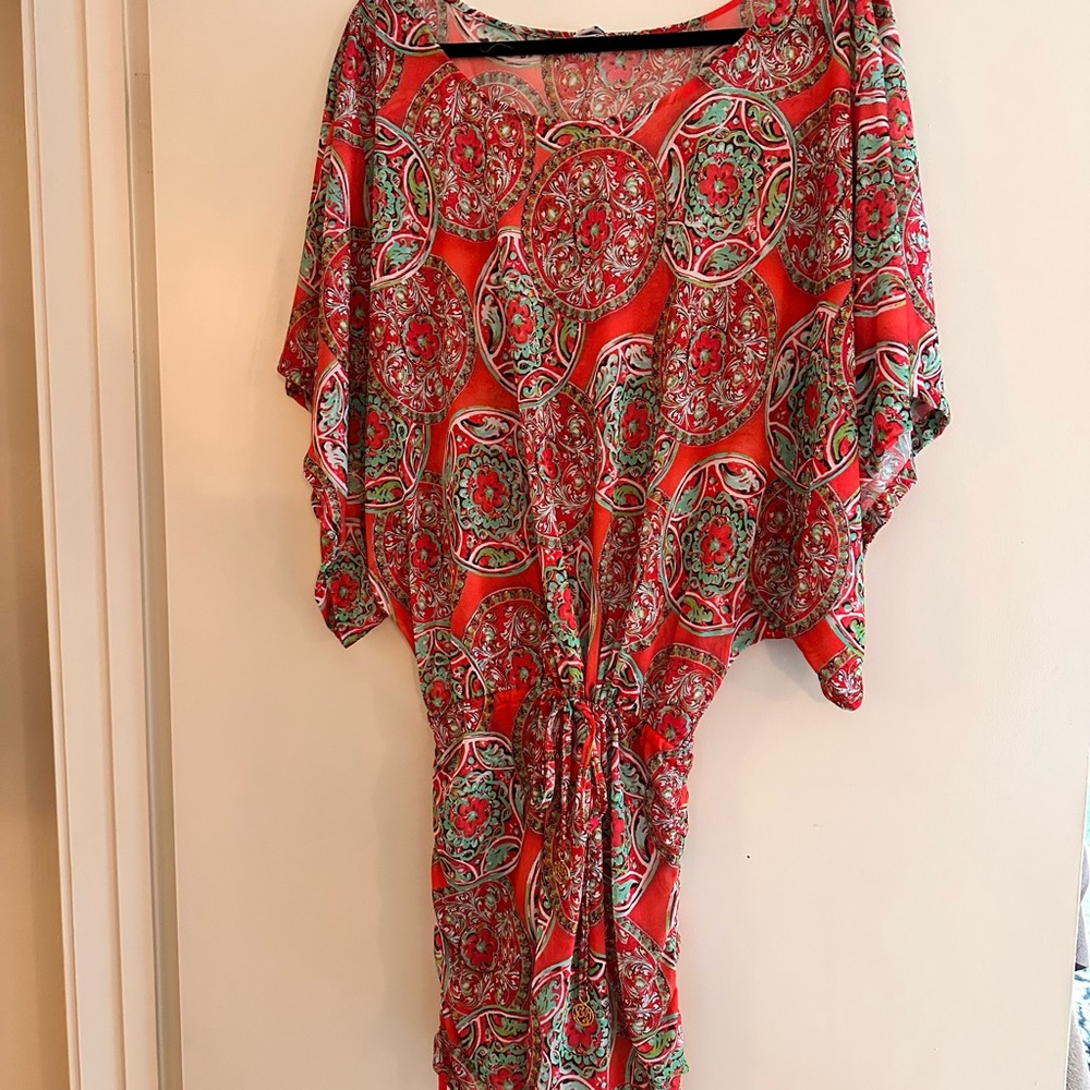 LULI FAMA Azulejos Del Mar Ruched Cover Up